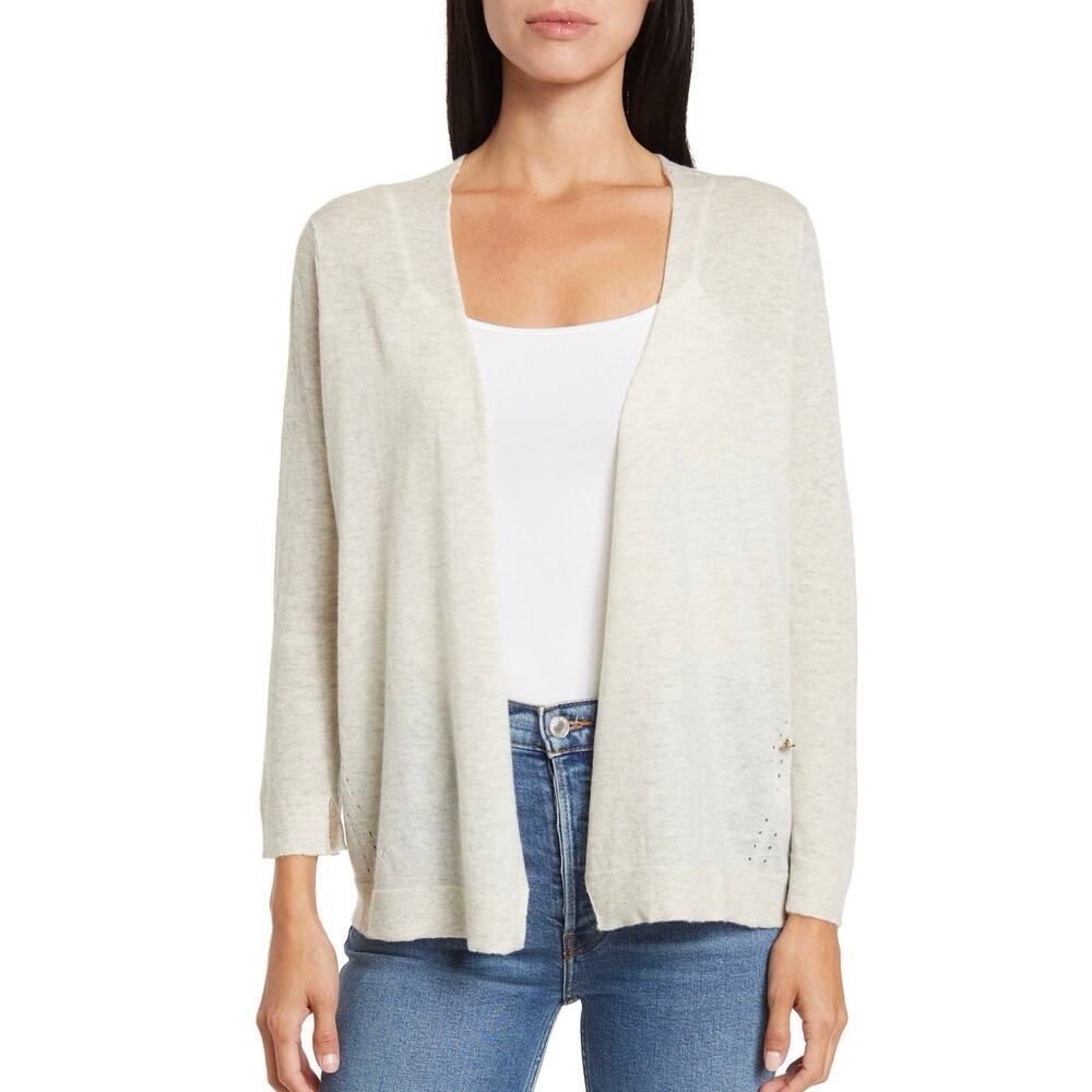 Zadig & Voltaire Daphnee Beige Cashmere Button Cardigan Size Small - Picture 2 of 16